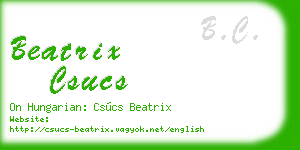 beatrix csucs business card